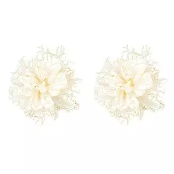1Pair Mori Style Ice Crack Flower Ear Studs Trendy Niche Temperament Elegant Fashion Earrings For Women Girl Sweet Cute Jewelry A1
