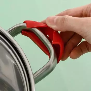 1Pair Silicone Pan Handle Cover Heat Insulation Assist Handle Holder Grip Sleeve Kitchen Gadgets серый
