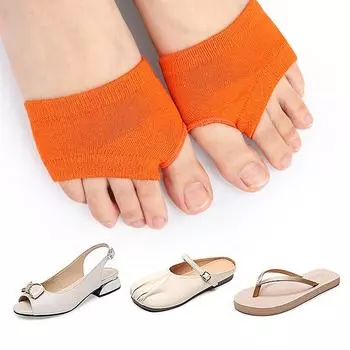 1Pair Two Finger Short Split Toe Half Length Socks Front Foot Anti Wear Socks Anti Slip Herringbone Slippers Half Length Socks чёрный