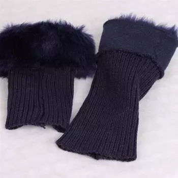 1Pair Women Boot Cuff Short Furry Leg Warmers Girls Winter Socks Knitted Boot Socks Furry Top Cover Leg Warmers M темно-серого