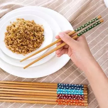 1Pairs Natural Bamboo Chopsticks Reusable Traditional Handmade Chinese Classic Wooden Chopsticks Sushi Kitchen Tool Hot Pot вино красного