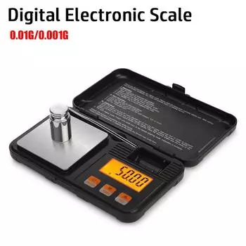 1pc 0.01g/0.001g High Precision Digital Pocket Scale Portable Electronic Jewelry Scale Kitchen Baking Scale Weighing Tools