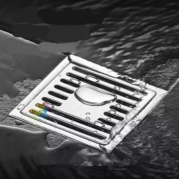 1PC 10X10CM Stainless Steel Thick Floor Drain Anti-odor Washing Machine Floor Drain Bathroom Double Use