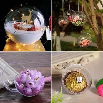1pc 14/16/20cm Christmas Tree Pendant Ball DIY Plastic Acrylic Home Garden Xmas Party Decoration Transparent Ball New Year Gifts