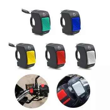 1PC 22mm ON/OFF Motorcycle Switch Push Button 12V Button Connector Handlebar Switch for ATV Electronic Bike Scooter Motorbike красный