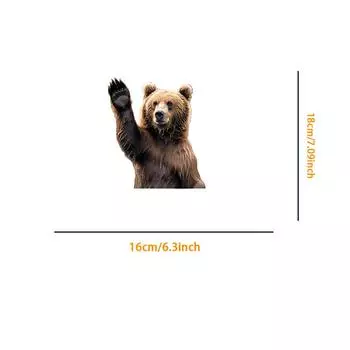 1PC 2D Flat Stickers Bear Animal Creativity Car Stickers Luggage Refrigerator Wall Stickers Laptop Toilet Stickers