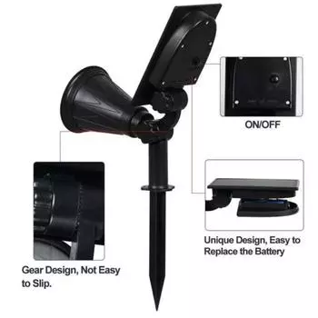 1pc/2pc outdoor Solar Garden Light Adjustable Solar Spotlight IP65 Solar Lamp Super Bright Wall Light for Courtyard Park Pathwa 1 PCS