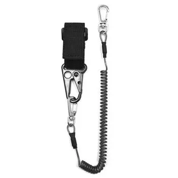 1pc/2pcs Tie Belt Wrap Strap Fishing Casting Rods Holder Belt Metal Buckle Strap Fishing Pole Tether with Coiled Lanyard 1PC