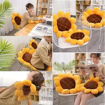 1 шт. 40 см/50 см/70 см Подушка для спальни и дивана в гостиной Petal Puff Nordic Sunflower Подушка для стула Cojn De Girasol Hacia El Sol 40x40cm