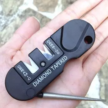 1PC 4 In 1 Carry Knife Sharpener, Multi-functional Outdoor Portable Multi-functional Tungsten Steel Knife Sharpener