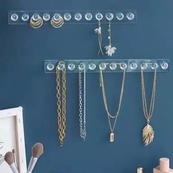 1pc 7/12 Wall-mounted Acrylic Jewelry Holder, Jewelry Hanger For Hanging Necklaces Pendants, Jewelry Display Shelf For Wall,