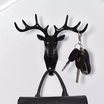 1pc Antlers Self-adhesive Hook Keys Storage Holder Hang on The WallHooks Hangers Bag Coat Rack for Home Wall Hanging Decor Deer серый