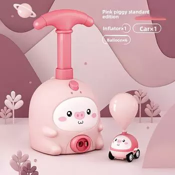 1pc Balloon Powered Car Toy Set,Manually Operated,Suitable for Children Aged 3 And Above, Educational Inertia Powered Vehicle,Fun Science Learning Toy