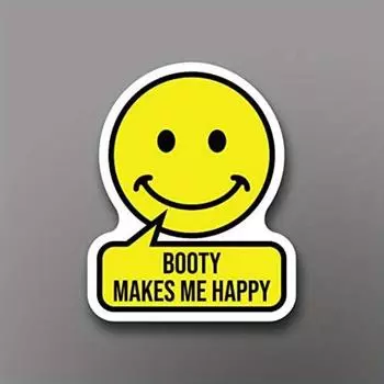 1pc Booty Makes Me Happy PVC Decal Sticker - Car Truck Van SUV Window 1pc