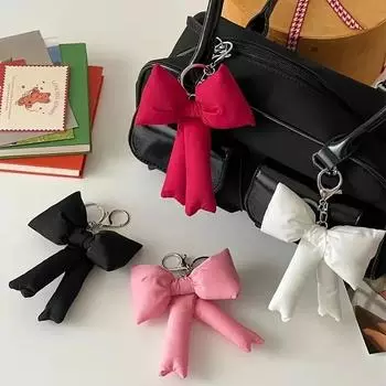 1PC Bow Pendant Girl Heart Small Accessories For School Bags Korean Bag Niche Premium Sense Car Key Ins Style Cute Multicolour