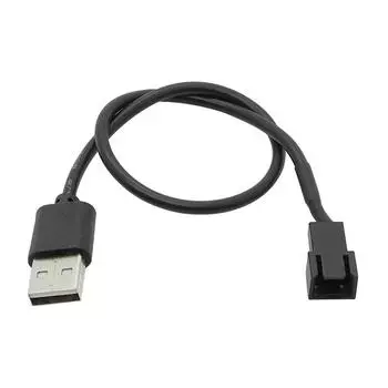 1Pc Case Fan Adapter Connector Cable Usb 2.0 A Male To 3-Pin Pwm 5V Usb Sleeved Fan Power Adapter Cable 30CM