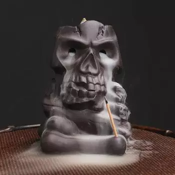 1pc Ceramic Waterfall Incense Burner, Halloween Backflow Incense Burner,Halloween Home Decor,Creative Home Aromatherapy Gifts