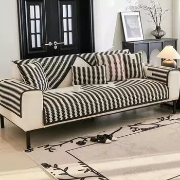 1PC Chenille Sofa Mat Cover for Living Room Universal Wheat Pattern Sofa Cushion Towel Non-Slip Couch Armrest Backrest Slipcover A 70x70