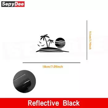 1PC Coconut Tree Pattern Car Stickers Sunny Beach Camping RV Suitcase Stickers Refrigerator Wall Stickers Laptop Toilet Stickers
