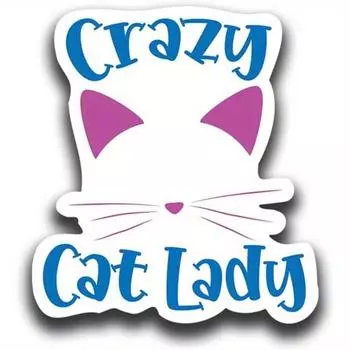 1pc Crazy Cat Lady PVC Decal Sticker - Car Truck Van SUV Window 1pc