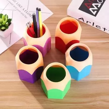 1pc creative colored pencil head contrasting pen holder, multifunctional storage pen holder for student stationery desktop