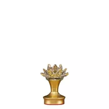 1pc Crystal Ball Lantern Lotus Shaped Flower Buddhist Supplies Home Decoration Pray for Auspiciousness Good luck and peace H 10CM
