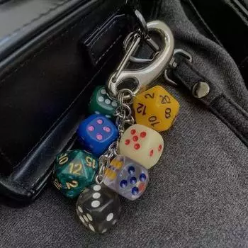 1PC Dice Pendant Resin Dice Keychain Multi Element Decorative Keychain Vintage Waist Hanging Creative 3 styles