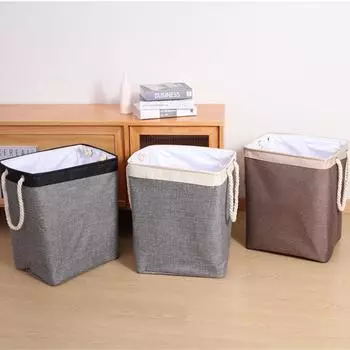 1pc, Dirty Clothes Basket With Foldable Washing Box For Clothes, Toys, Clothing, Storage коричневый