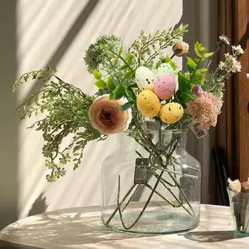 1 шт DIY домашний декор пасхальные яйца искусственные растения пенопластовые яйца цветочная композиция пластиковая ветка