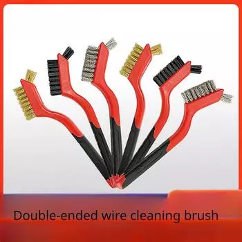 1PC Double Head Set Steel Wire Brush Stainless Steel Wire Copper Wire Brush Slot Wenplay Cleaning and Rust Removal Brush Karcher чёрный