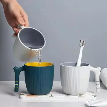 1Pc Double Layer Brushing Cup Children Toothbrush Cup Home Bathroom Washing Cup Mugs Portable Travel Mouthwash Cups 300ml светло-синий