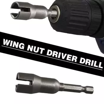 1pc Driver Slot Butterfly Bolt Socket Sleeve Wrench Screwdriver 1/4 Inch Hex Shank Steel Drills Bits