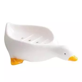 1pc Duck Shape Soap Box Plastic Bathroom Soap Dish Drainable Soap Holder Kitchen Bathroom Accessories For Kids