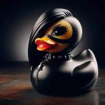 1PC Duck Statue Indoor Gothic Sculpture Punk Animal Figurine Resin Statues Desk Decor Collectible Figurines Satan Duck Decor 1 PC