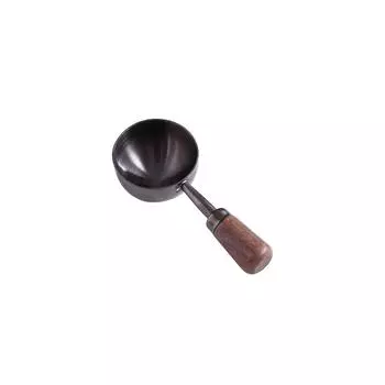 1pc Durable Stainless Steel Coffee Measuring Spoon with Walnut Handle, Vintage Measuring Cup for Baking, Precise Coffee & Tea Mixing, Cocktail Making S