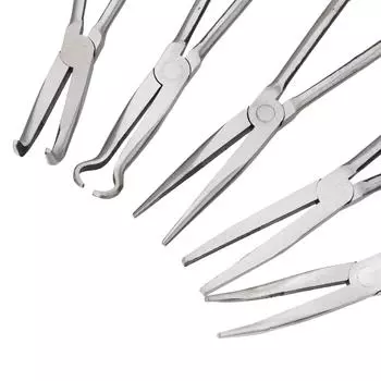 1Pc Extra Long Nose Pliers Straight Bent Tip Mechanic Equipment Hand Tools