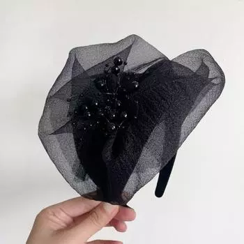 1PC Extra-Wide Hairband Hat for Gray Hair Coverage Stretchable Half-Cap Hairband for Thinning Hair