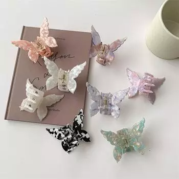 1PC French Butterfly Clip Mermaid Hair Clip Acetic Acid Hair Clip Retro Back of Head Hair Accessories Hairpin.