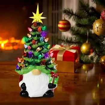1PC Glowing Dwarf Christmas Tree Christmas Ornaments 6.3 Inch Dwarf Christmas Tree With 30 Multi-Colored Lights Decoration One Size