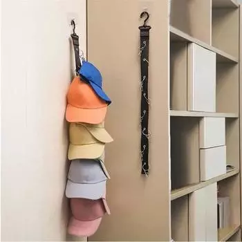 1PC Hanging with Hook with Metal Clips Hat Collections Caps Rack Hat Golf Caps Stand for Baseball Caps Golf Caps чёрный