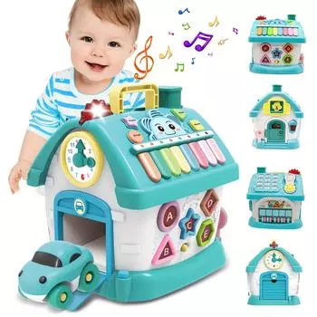 1pc Interactive Educational Toy House, Durable Plastic Learning Playset with Colorful Buttons and Switches, Enhances Hand Eye Coordination for Kids Plastic