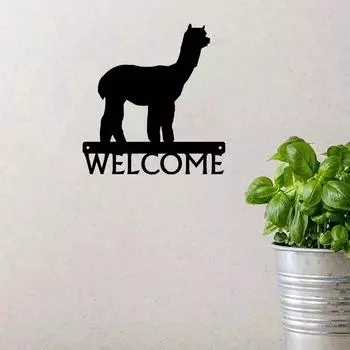 1 шт. Iron Crafts Promotion Alpaca Welcome Sign Home Decoration Accessories on Wall Home Decor Room Decoration белый