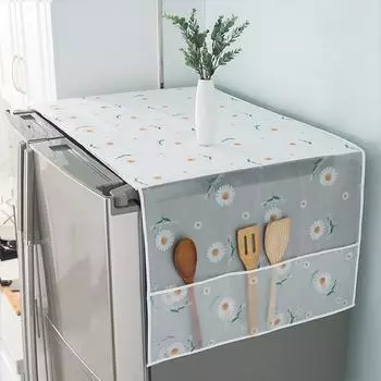 1Pc Keep Your Refrigerator Washing Machine Clean Dust-Free With This Dust Cover With Pockets