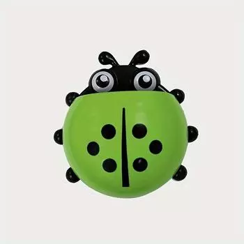 1pc Ladybug Design Toothbrush Holder Wall-Mounted with Suction Cups, Durable Plastic Bathroom Organizer for Toothbrush And Toothpaste Holder