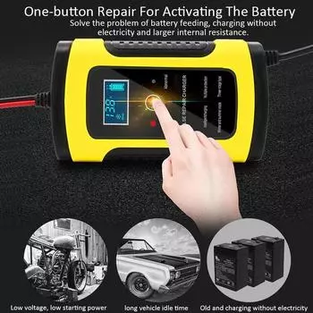 1pc LCD Display Car Motorcycle Battery Charger 12V 5/6A Intelligent Digital Lead Acid Battery-Chargers For Motocycle