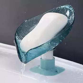 1pc Leaf Shaped Soap Dish, Drain Soap Tray, Wall Mounted Soap Holder, Soap Rack for Bathroom, Multifunctional Soap Storage Rack, Bathroom Accessories