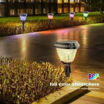 1pc Led Solar Lawn Lights Outdoor Waterproof Warm Light Garden Decoration Lamp For Walkway Path Villa Yard Driveway