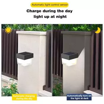 1Pc LED Wall Lights Outdoor Solar Lamp Solar Powered Sunlight Street Light Garden Courtyard Waterproof Wall Light