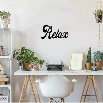 1pc Metal Word Wall Sign Wall Art Home Dcor Mellow Out Decorative Iron Crafts Wall decor metal wall hangingWall Sticker чёрный