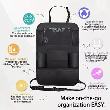 1pc Multi Mesh Seatback Hanging Car Storage Bag Multifunctional Car Seat Back Pocket Storage Bag